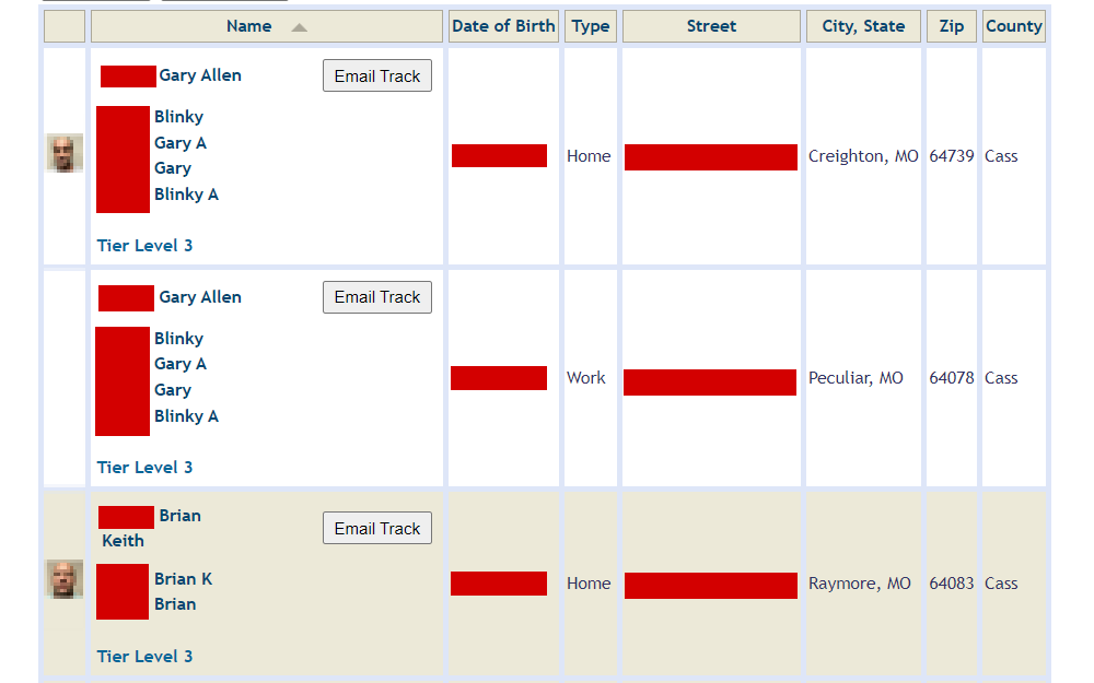 A screenshot displays a list of sex offenders in Cass County, including their mugshots, full names, DOBs, and addresses.